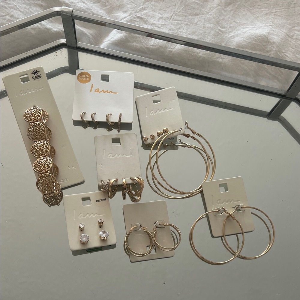 Gold Hoop and Stud Earring Set